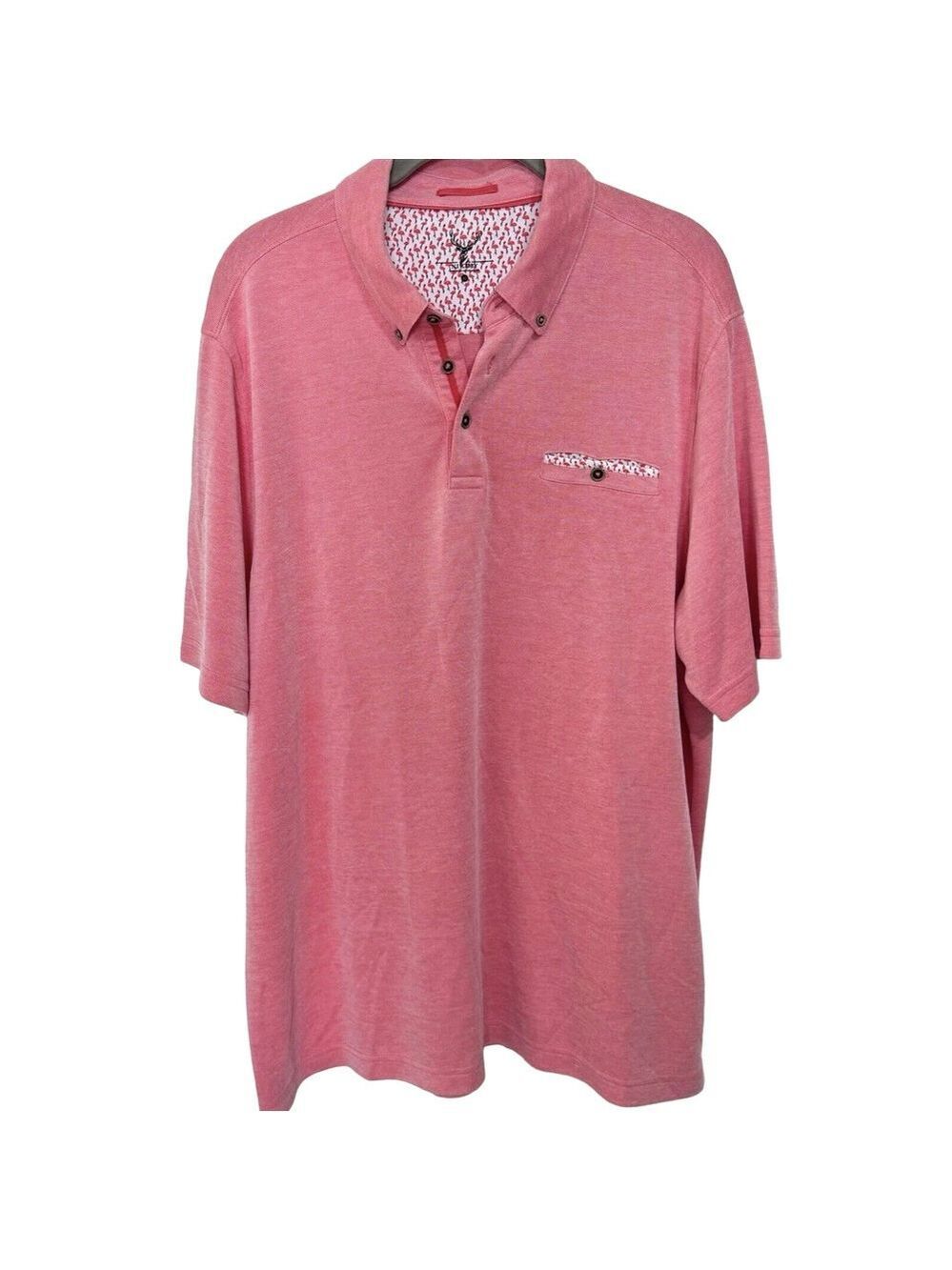 NICOBY AGE OF WISDOM Peach Pink Finish Performance Polo Men’s XL Flamingo Trim